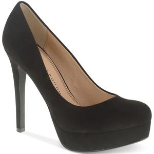 CHINESE LAUNDRY Black Suede Wonder Platform Pumps